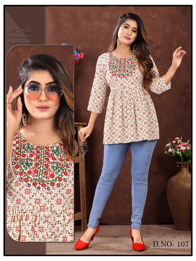 FF Flex Fancy Printed Tunic Style Wholesale Ladies Top